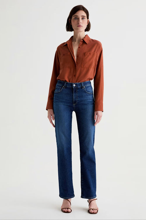 AG Jeans Brinley Mid Rise Straight Leg Jeans in Poetic - Arielle Clothing
