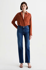 AG Jeans Brinley Mid Rise Straight Leg Jeans in Poetic - Arielle Clothing