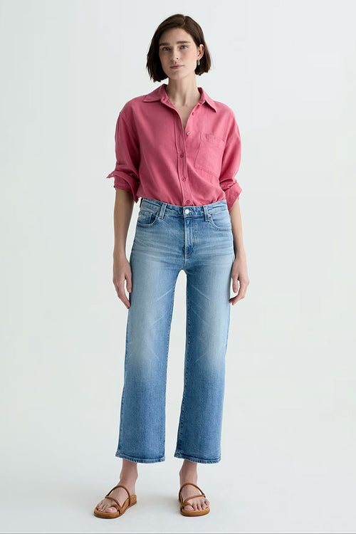 AG Jeans Saige Wide Leg Crop Jean in Helios - Arielle Clothing