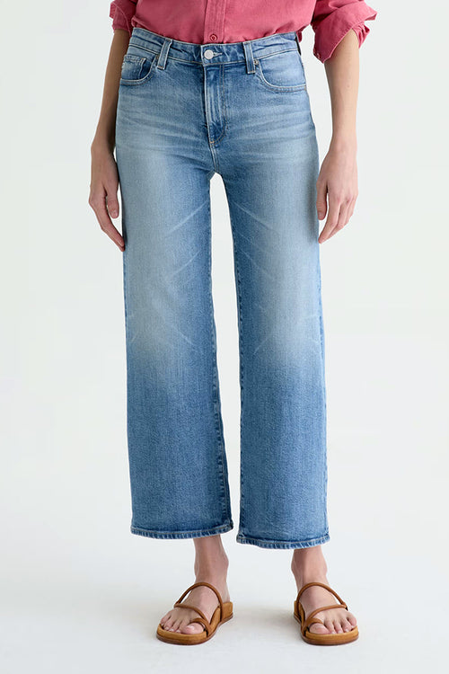 AG Jeans Saige Wide Leg Crop Jean in Helios - Arielle Clothing