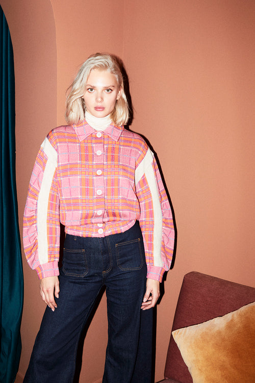 Aldo Martins Niza Bomber Jacket in Coral - Arielle Clothing