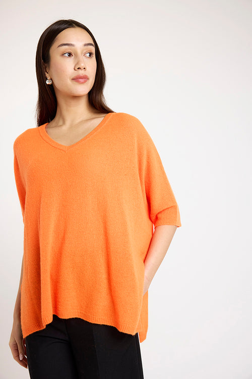 Brodie Cashmere Bronte Tee in Hot Coral - Arielle Clothing