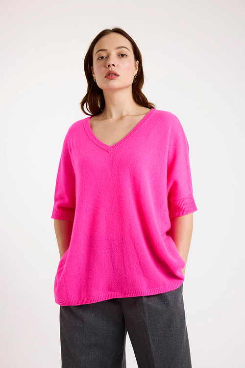 Brodie Cashmere Bronte Tee in Diva Pink - Arielle Clothing