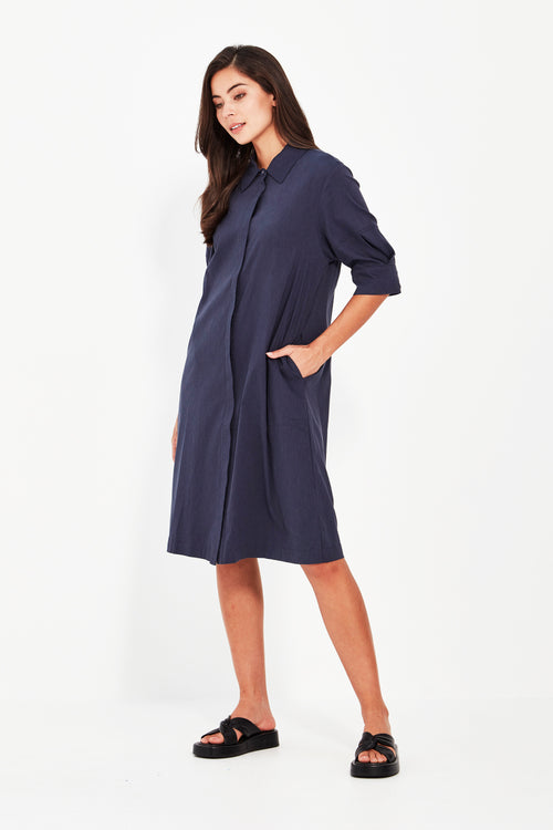 Verge Acrobat Nori Dress in Denim Marle - Arielle Clothing