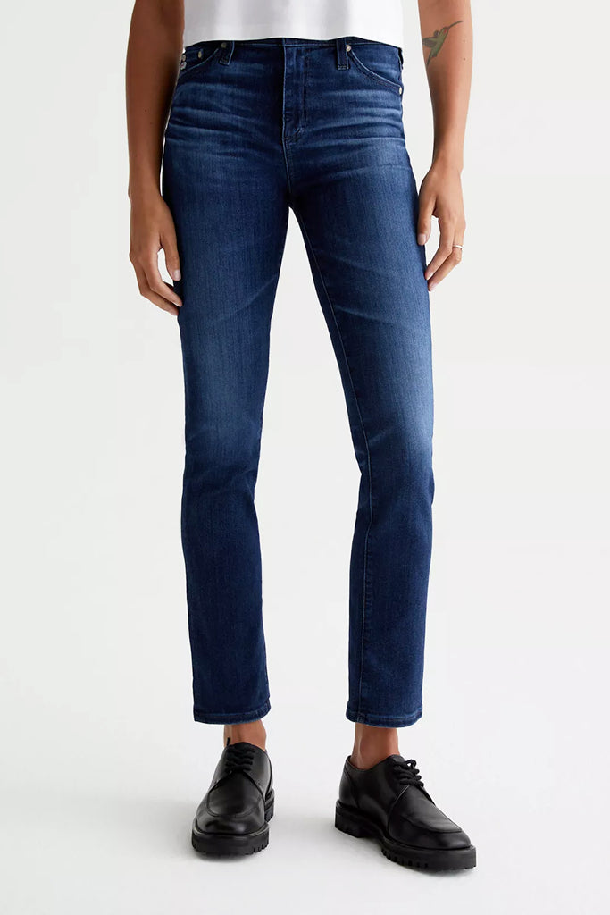 AG Jeans Mari High Rise Slim Straight in 5 Years Blue Essence - Arielle Clothing