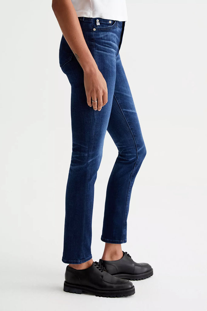 AG Jeans Mari High Rise Slim Straight in 5 Years Blue Essence - Arielle Clothing