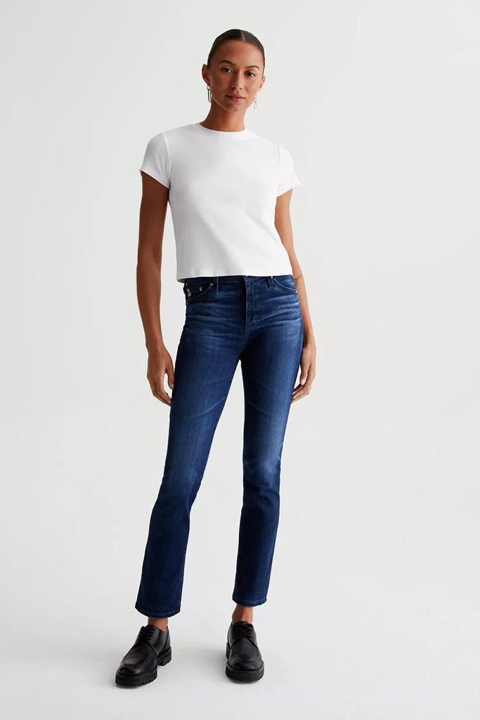 AG Jeans Mari High Rise Slim Straight in 5 Years Blue Essence - Arielle Clothing