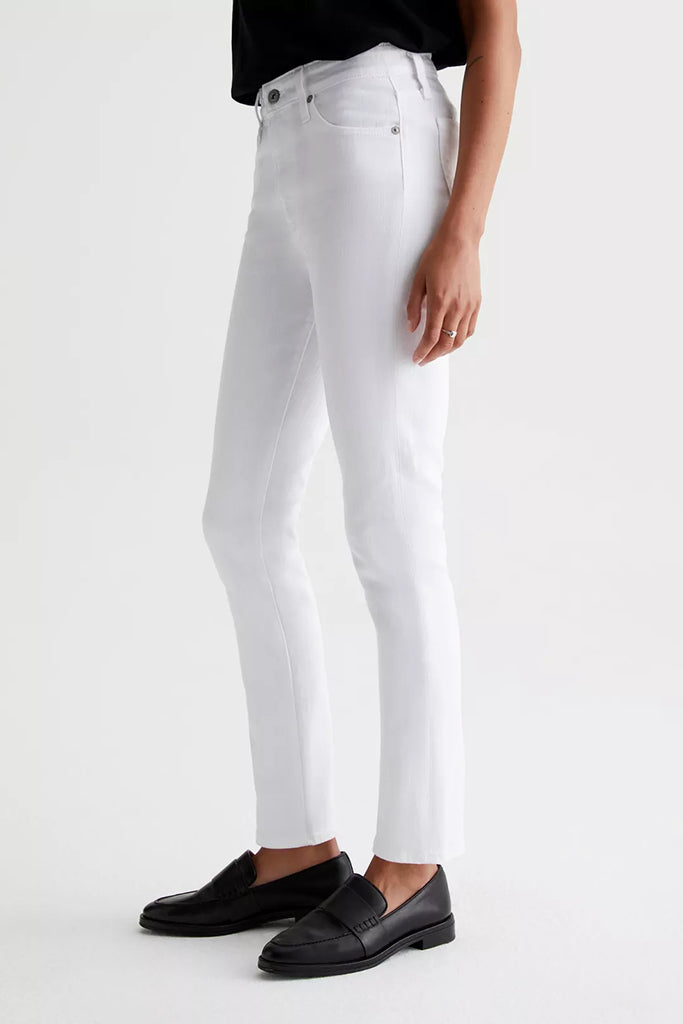 AG Jeans Mari High Rise Slim Straight in White - Arielle Clothing