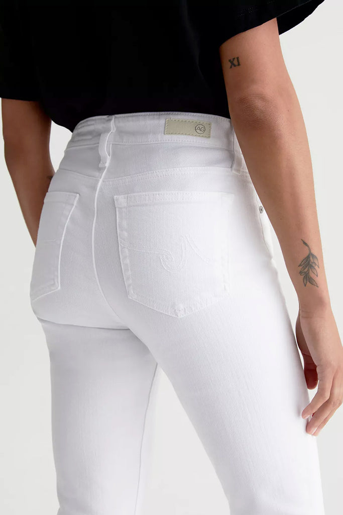 AG Jeans Mari High Rise Slim Straight in White - Arielle Clothing