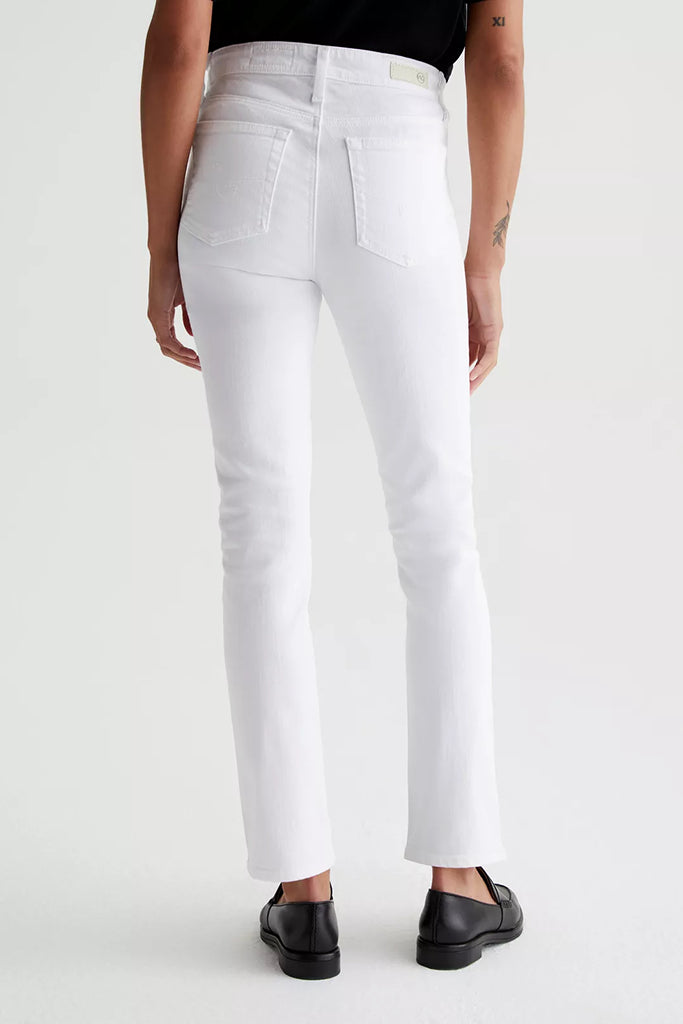 AG Jeans Mari High Rise Slim Straight in White - Arielle Clothing