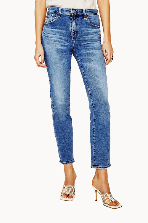 Adriano Goldschmied Saige High Rise Straight Jeans in 19 Years Afterglow - Arielle Clothing