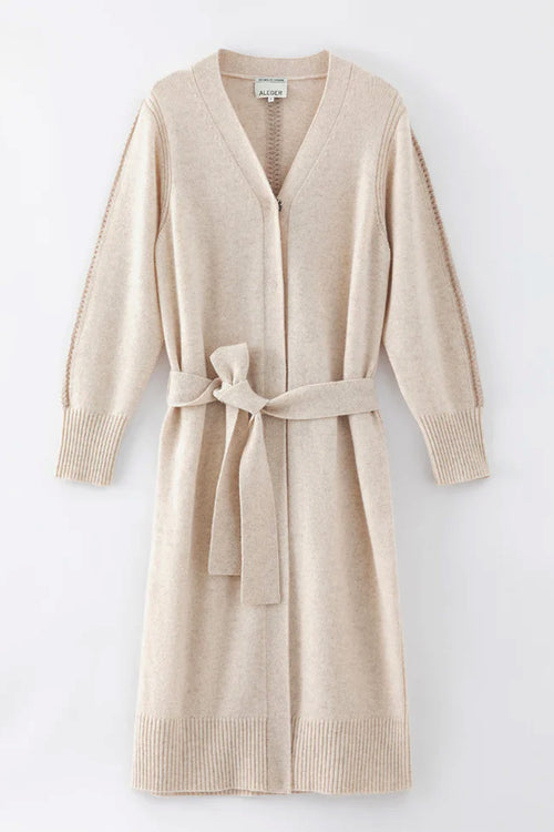 Aleger Cashmere N.168 Long Wrap Cardigan in Shell - Arielle Clothing