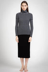 Aleger Cashmere Knit Pencil Skirt in Black - Arielle Clothing
