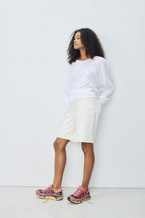 American Vintage Jozastreet Shorts in Off White - Arielle Clothing