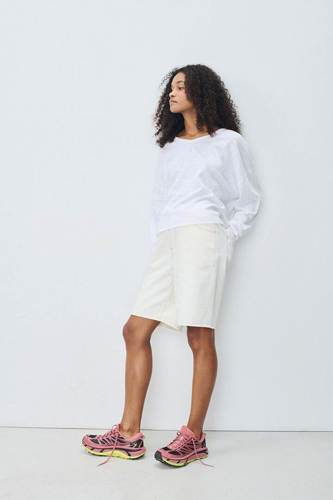 American Vintage Jozastreet Shorts in Off White - Arielle Clothing