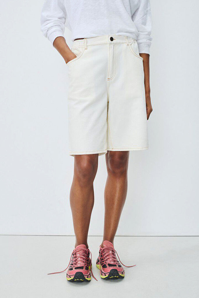 American Vintage Jozastreet Shorts in Off White - Arielle Clothing