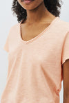 American Vintage Sonoma Short Sleeve V Neck Tee in Biscuit Vintage - Arielle Clothing