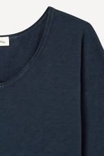 American Vintage Sonoma Long Sleeve V Neck Tee in Vintage Navy Blue - Arielle Clothing