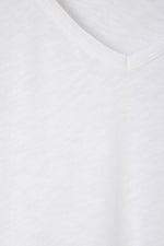 American Vintage Sonoma Long Sleeve V Neck Tee in White - Arielle Clothing