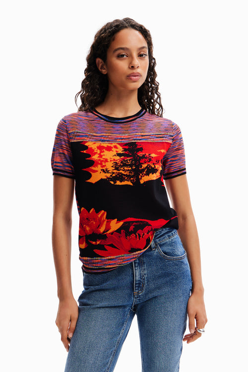 Desigual Knit Landscape T-shirt - Arielle Clothing