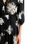 Desigual Floral Midi Shirt Dress in Black - Arielle Clothing