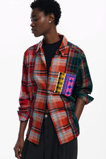 Desigual Kioto Plaid Shirt in Red - Arielle Clothing