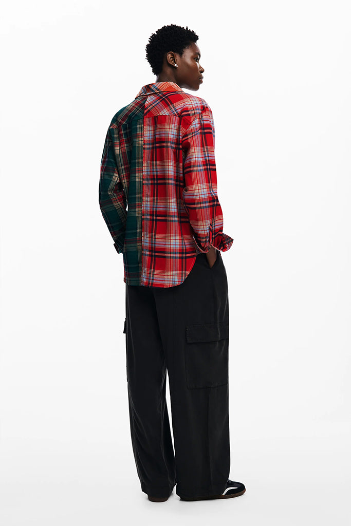 Desigual Kioto Plaid Shirt in Red - Arielle Clothing