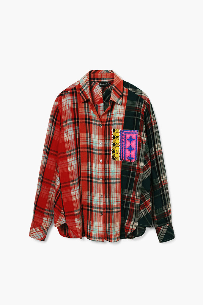 Desigual Kioto Plaid Shirt in Red - Arielle Clothing