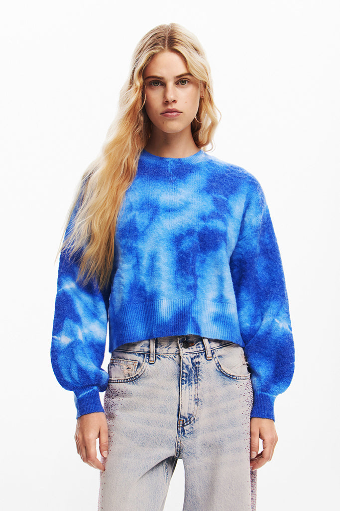 Desigual Victoria Tie Dye Sweater in Blue Water - Arielle Clothing