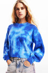 Desigual Victoria Tie Dye Sweater in Blue Water - Arielle Clothing