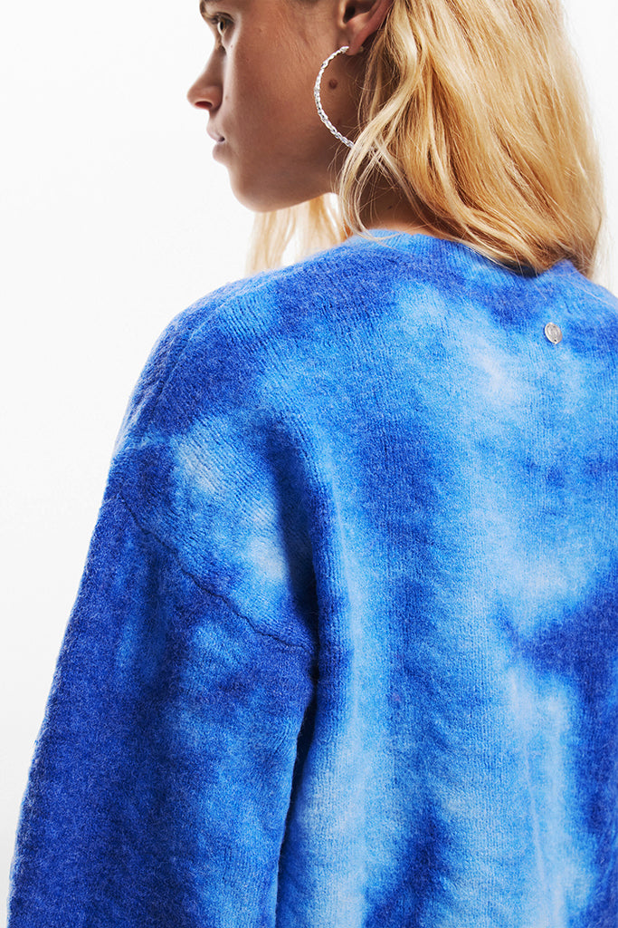 Desigual Victoria Tie Dye Sweater in Blue Water - Arielle Clothing