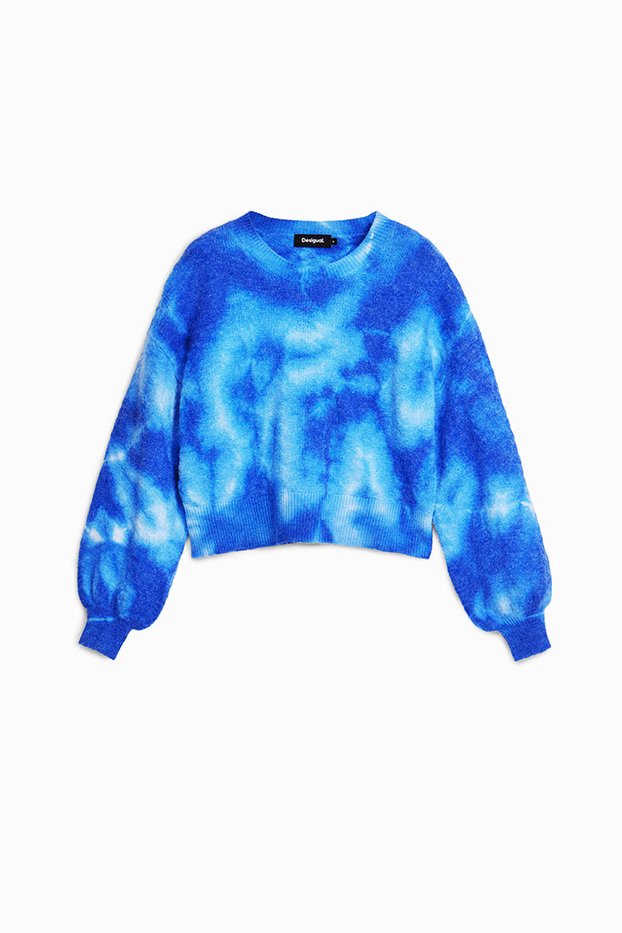 Desigual Victoria Tie Dye Sweater in Blue Water - Arielle Clothing