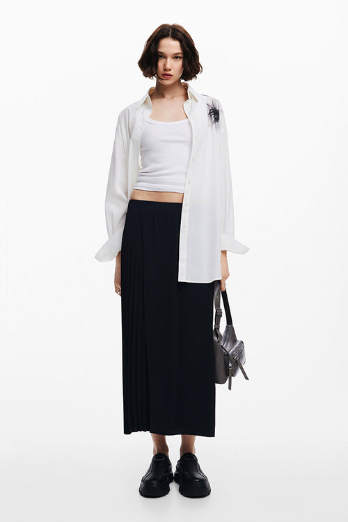 Desigual Xining Pleated Skirt in Black - Arielle Clothing