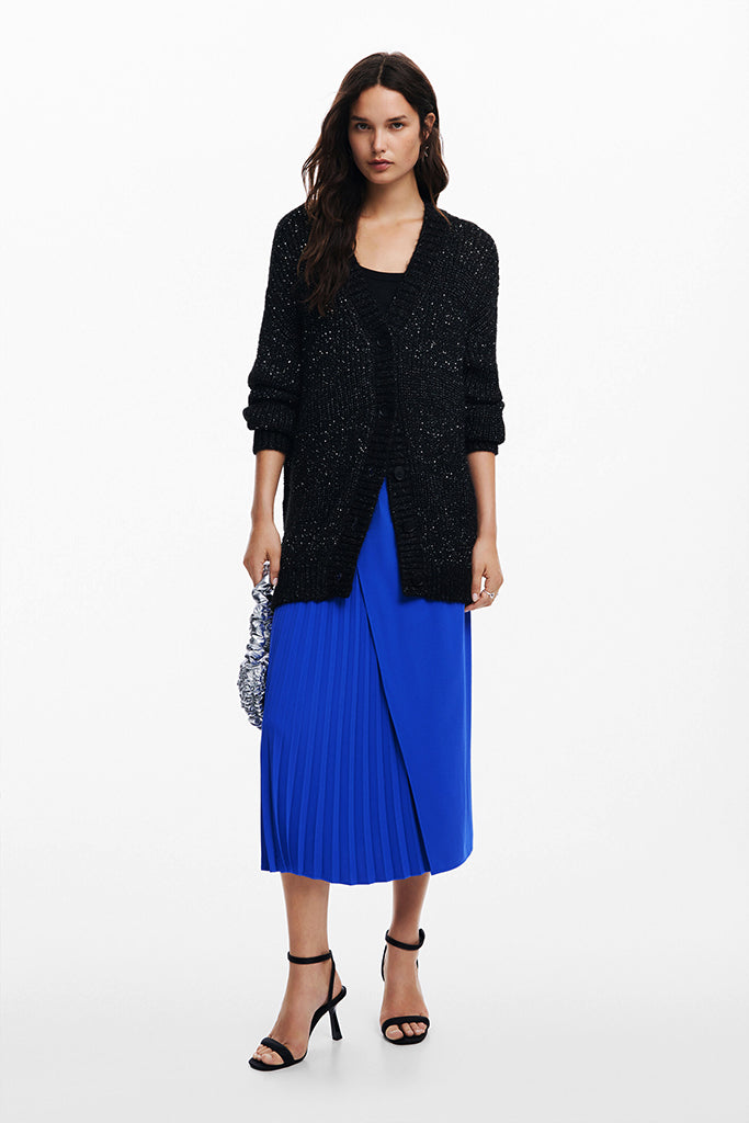 Desigual Xining Pleated Skirt in Blue Klein - Arielle Clothing
