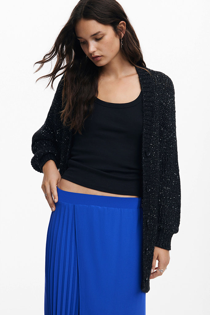 Desigual Xining Pleated Skirt in Blue Klein - Arielle Clothing