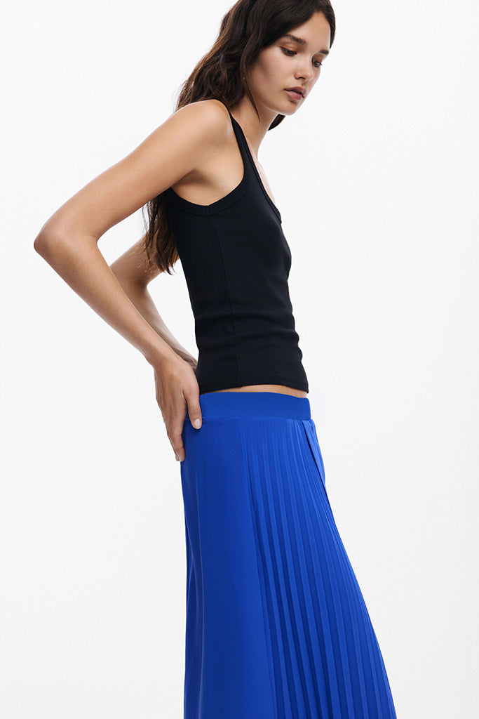 Desigual Xining Pleated Skirt in Blue Klein - Arielle Clothing