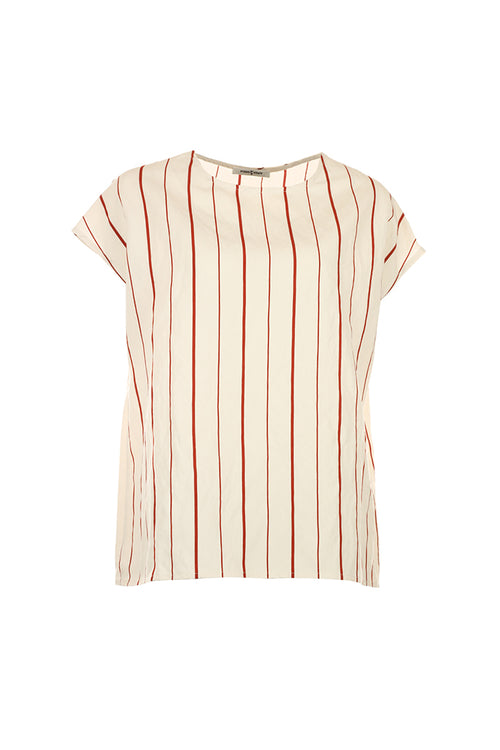 Funky Staff Como Stripes Blouse in Natural - Arielle Clothing