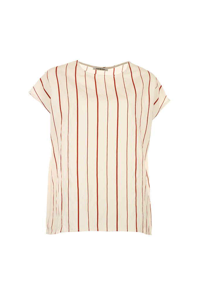 Funky Staff Como Stripes Blouse in Natural - Arielle Clothing