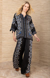 Hale Bob Zaria Charmeuse Kimono Top in Black - Arielle Clothing