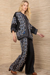 Hale Bob Zaria Charmeuse Kimono Top in Black - Arielle Clothing