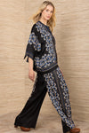Hale Bob Zaria Charmeuse Kimono Top in Black - Arielle Clothing