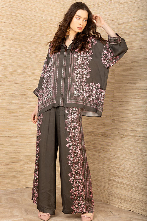 Hale Bob Zaria Charmeuse Kimono Top in Olive - Arielle Clothing