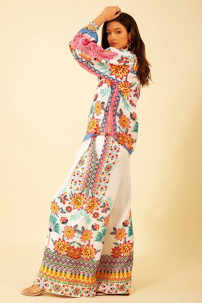 Hale Bob Kayla Linen Top in Pink - Arielle Clothing