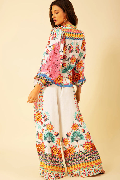Hale Bob Kayla Linen Top in Pink - Arielle Clothing