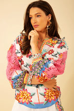 Hale Bob Kayla Linen Top in Pink - Arielle Clothing