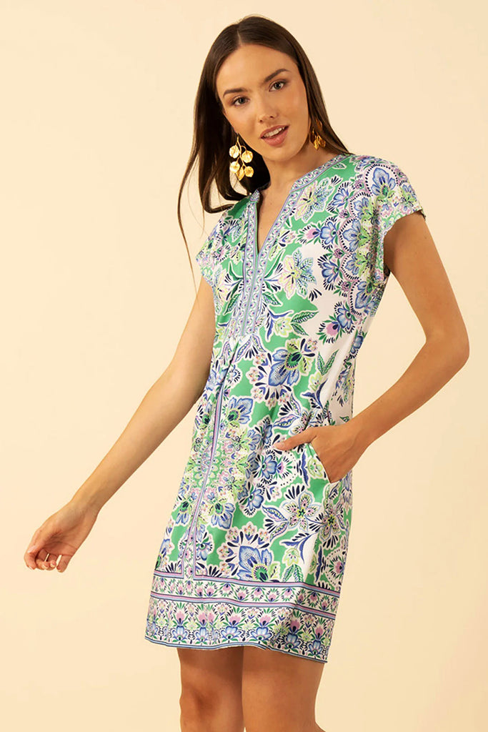 Hale Bob Cadence Jersey Dress in Green - Arielle Clothing