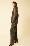 Hale Bob Clemence Lurex Crinkle Mesh Pants in Black - Arielle Clothing