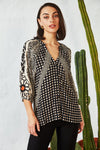 Verge Inspire Blouse in Black Print - Arielle Clothing