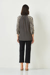 Verge Inspire Blouse in Black Print - Arielle Clothing
