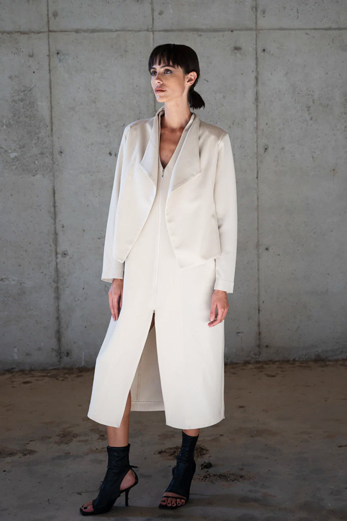 Lotus Eaters Aspect Cropped Blazer in Cream - Arielle Clothing